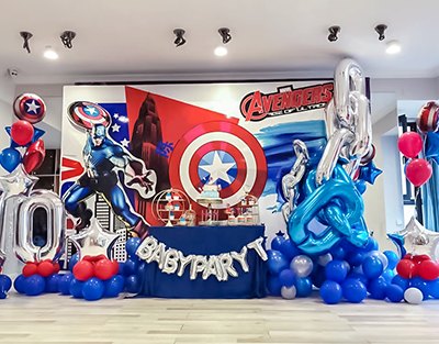 漫威漫画超级英雄美国队长主题生日宴布置